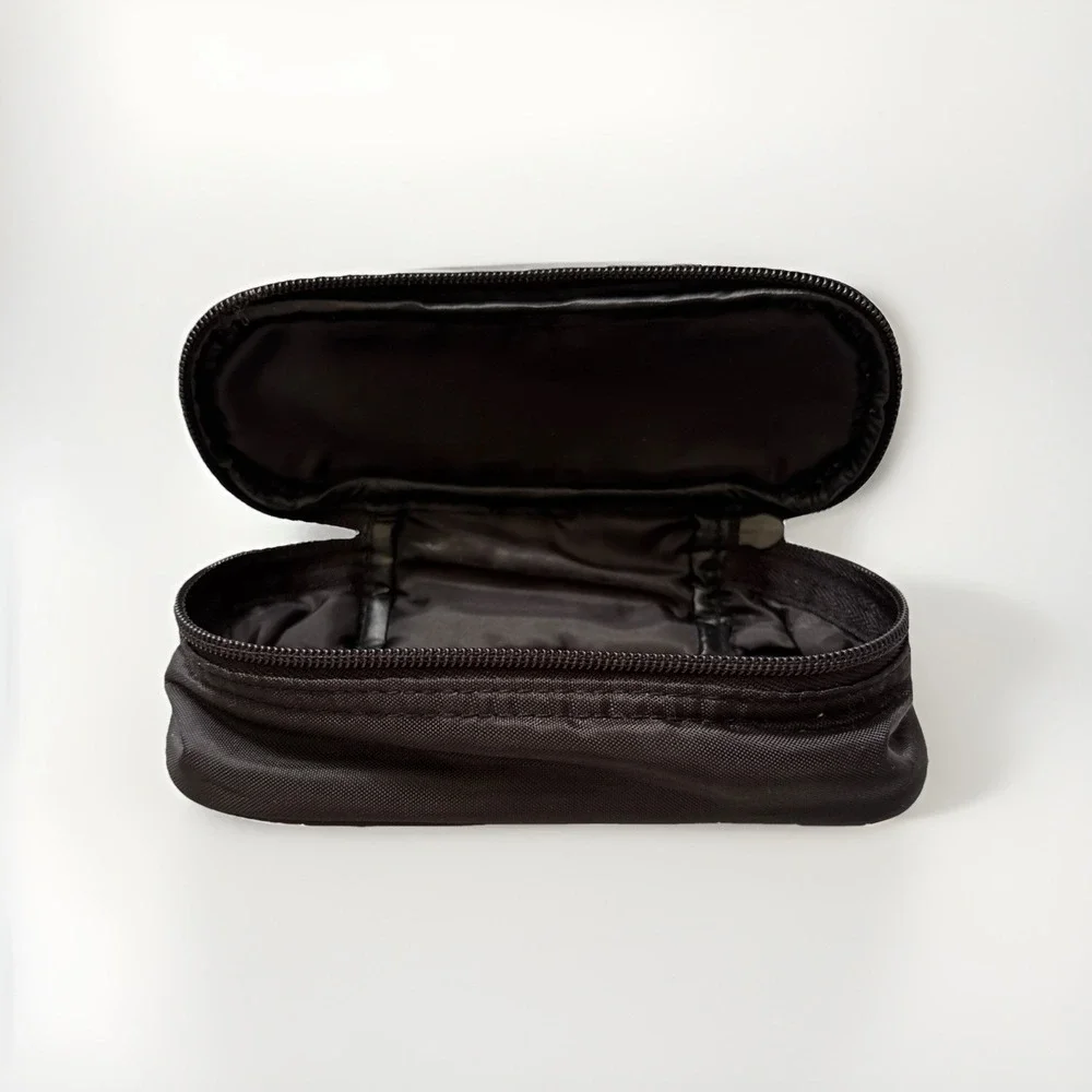Bausch & Lomb Storage Travel Contacts Lens Saline Zipped Case Black Vintage Y2K